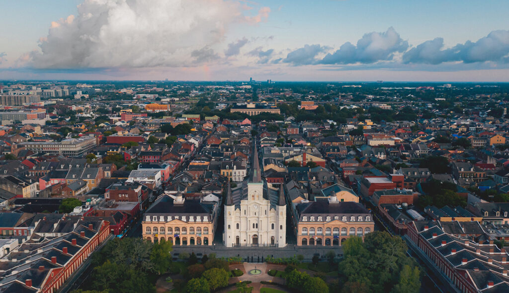 An aerial view of Tulane's School of Science and Engineering campus.